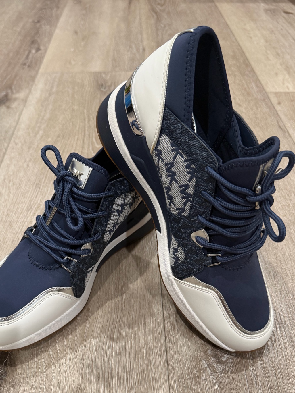 Michael Kors Liv Trainer Wedge Sneaker Women’s Blue New